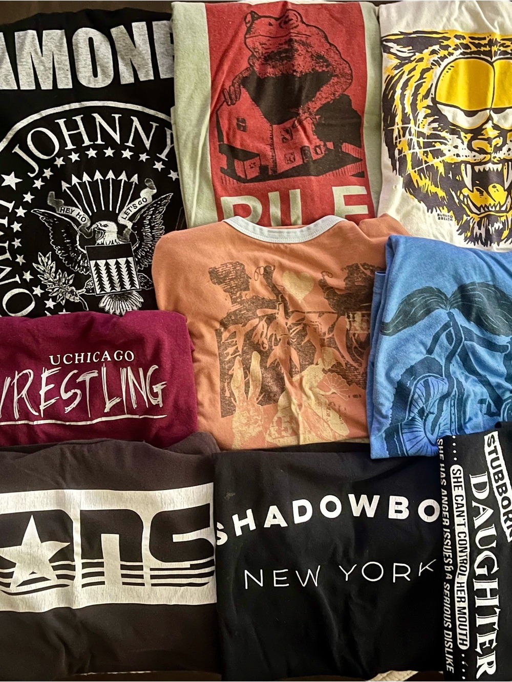Vintage graphic t shirts, grab bag of 3 pre-loved, retro, thrifted, sustainable